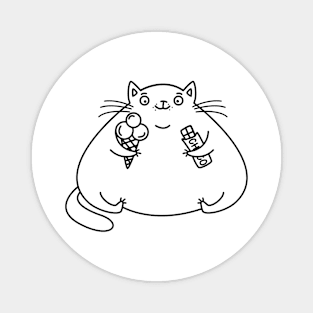 Funny fat Cat T-Shirt Magnet